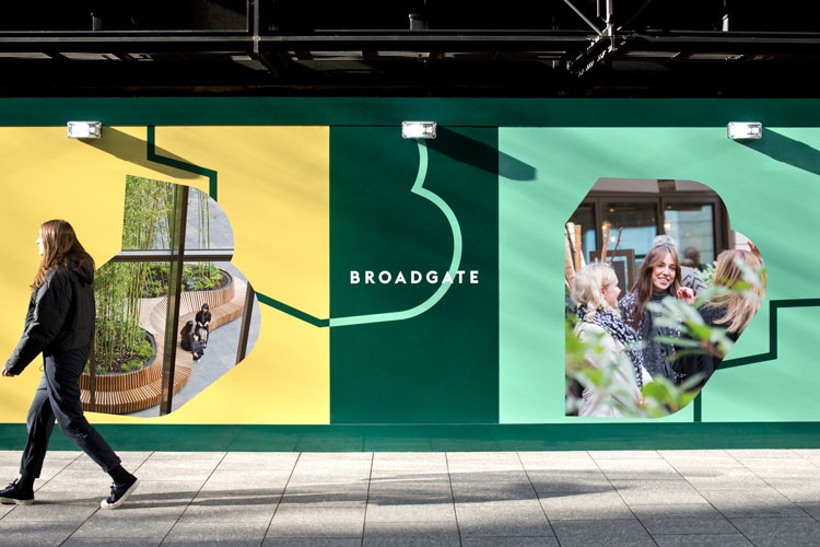 倫敦商業(yè)步行街Broadgate商場品牌形象塑造設計